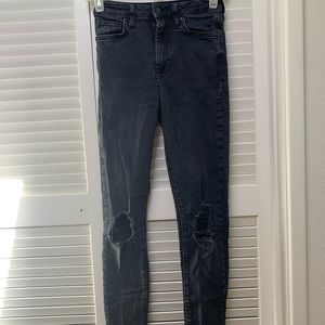 F21 Black Stretchy Skinny Jeans Ripped